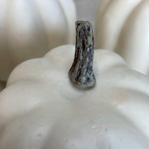 Pumpkin decor 5 white lightweight foam plastic used see stray marks/blemishes - Picture 5 of 11